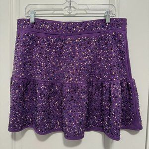 NWOT Queen of Sparkles Purple Rhinestone Skirt Size XL